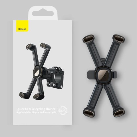 Uchwyt rowerowy na kierownicę Baseus Quick do telefonu smartfona na skuter motor czarny