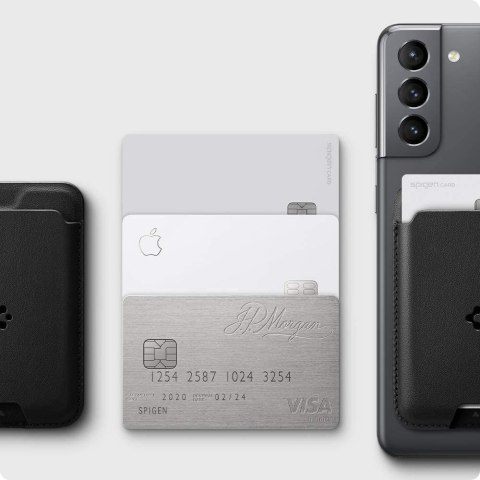 Etui Spigen Valentinus Card Holder na karty dokumenty Czarny