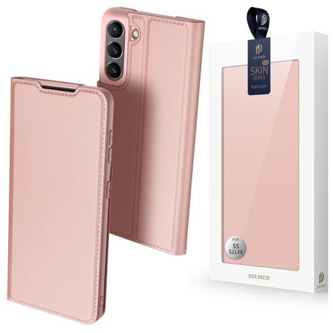 Etui ochronne z klapką Dux Ducis Skin Pro skórzane do Samsung Galaxy S21 FE Różowe