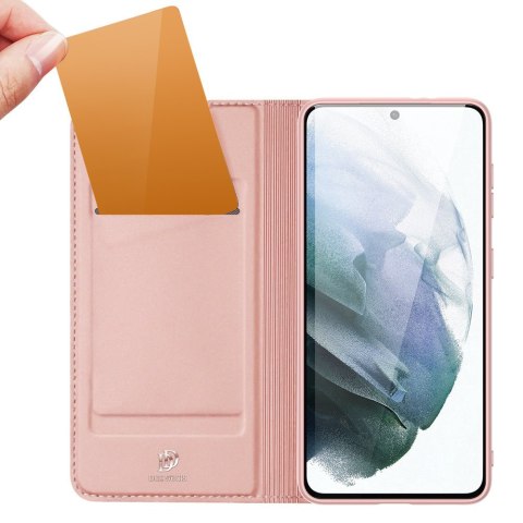 Etui ochronne z klapką Dux Ducis Skin Pro skórzane do Samsung Galaxy S21 FE Różowe
