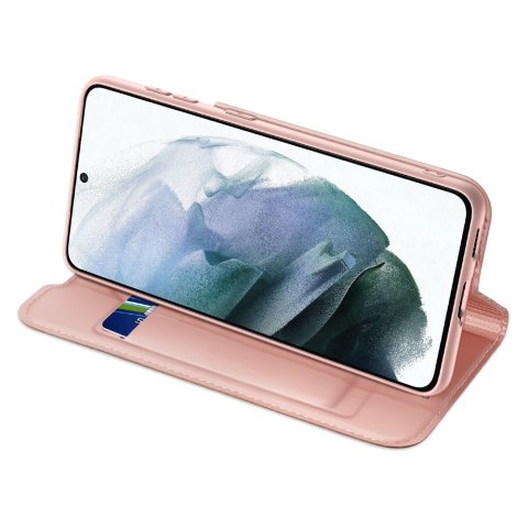 Etui ochronne z klapką Dux Ducis Skin Pro skórzane do Samsung Galaxy S21 FE Różowe