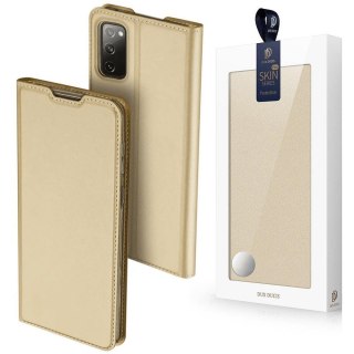 Etui ochronne z klapką Dux Ducis skórzane do Samsung Galaxy S20 FE 5G Złote