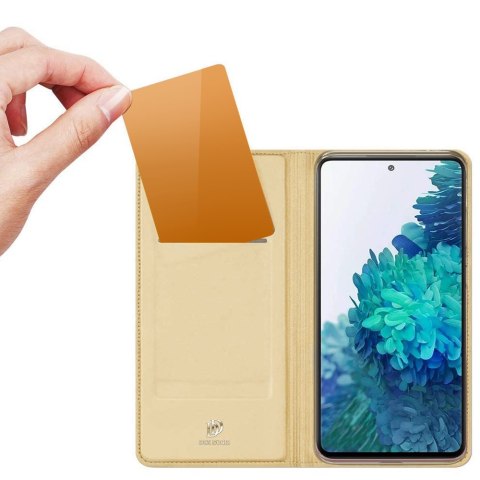 Etui ochronne z klapką Dux Ducis skórzane do Samsung Galaxy S20 FE 5G Złote
