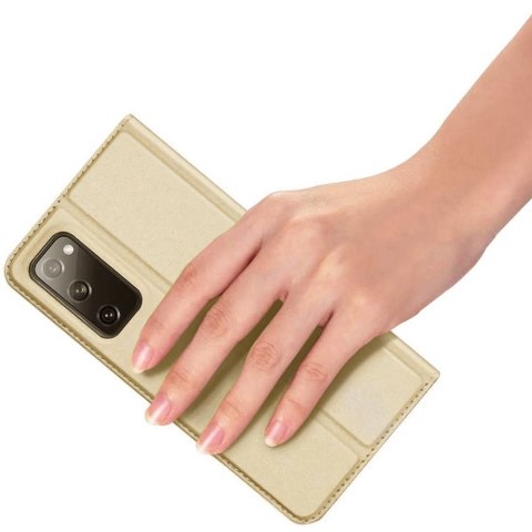 Etui ochronne z klapką Dux Ducis skórzane do Samsung Galaxy S20 FE 5G Złote