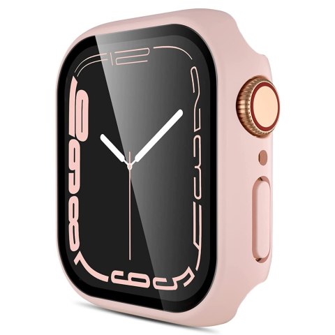Obudowa Alogy 2w1 nakładka + szkło do Apple Watch 7 41mm Różowa
