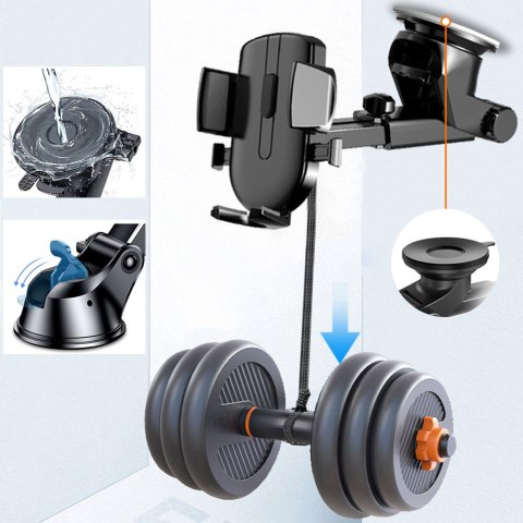 Uchwyt samochodowy do telefonu 2w1 Alogy na szybę do kratki na deskę rozdzielczą Czarny