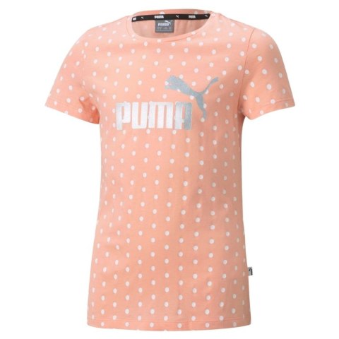 Koszulka dla dzieci Puma ESS+ Dotted Tee koralowa w kropki 587042 26