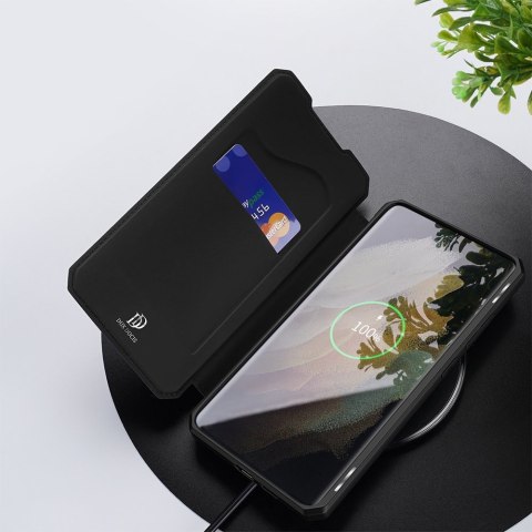 Etui ochronne z klapką Dux Ducis Skin X skóra do Galaxy S21 Ultra 5G Czarne