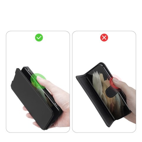 Etui ochronne z klapką Dux Ducis Skin X skóra do Galaxy S21 Ultra 5G Czarne