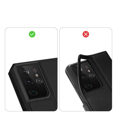 Etui ochronne z klapką Dux Ducis Skin X skóra do Galaxy S21 Ultra 5G Czarne