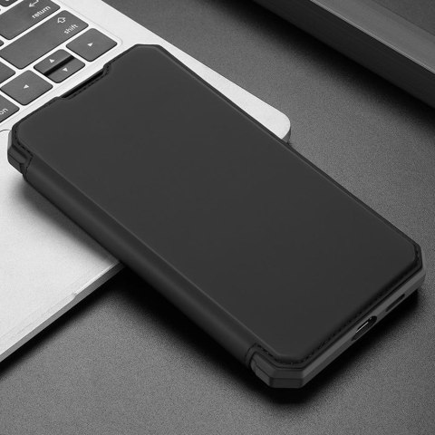 Etui ochronne z klapką Dux Ducis Skin X skóra do Galaxy S21 Ultra 5G Czarne