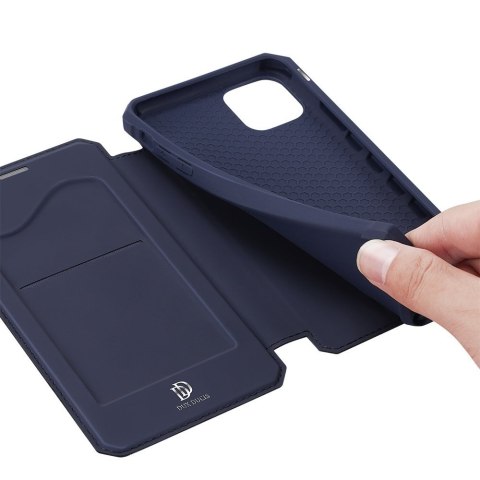 Etui ochronne z klapką Dux Ducis Skin X skórzane do Apple iPhone 12 Pro Max Granatowe