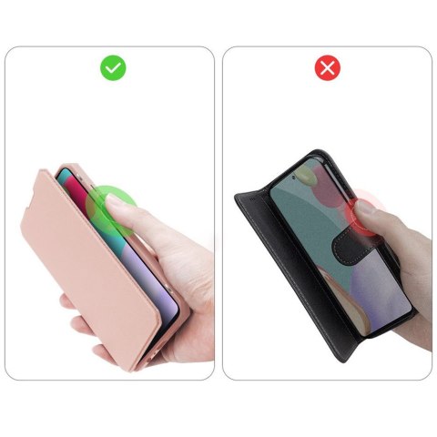 Etui ochronne z klapką Dux Ducis Skin X skórzane do Galaxy A52/ A52s 4G/5G Różowe