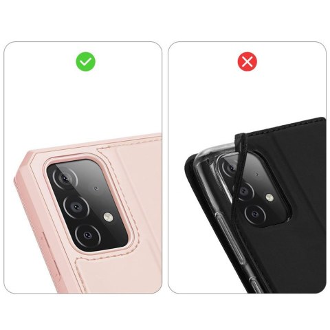 Etui ochronne z klapką Dux Ducis Skin X skórzane do Galaxy A52/ A52s 4G/5G Różowe