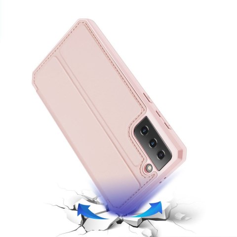 Etui ochronne z klapką Dux Ducis Skin X skórzane do Galaxy S21 5G Różowe