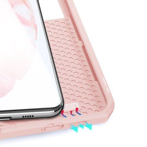 Etui ochronne z klapką Dux Ducis Skin X skórzane do Galaxy S21 5G Różowe