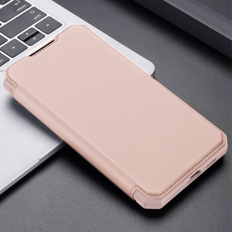 Etui ochronne z klapką Dux Ducis Skin X skórzane do Galaxy S21 5G Różowe