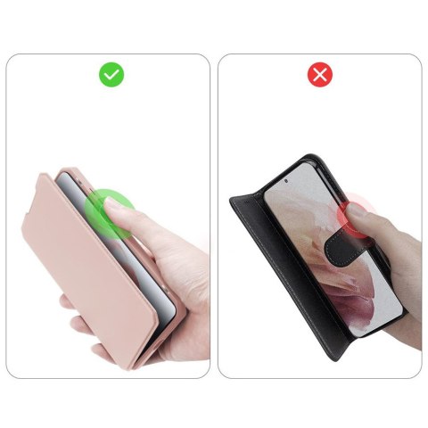 Etui ochronne z klapką Dux Ducis Skin X skórzane do Galaxy S21 5G Różowe