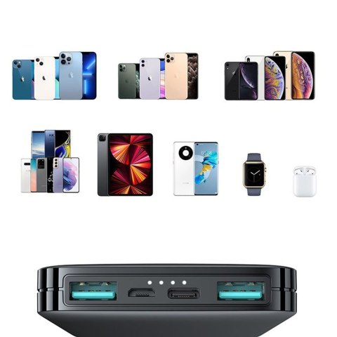 Powerbank bateria Joyroom JR-T012 2x USB + microUSB + USB-C 10000mAh Black