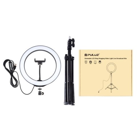 Puluz Statyw 1.1 m z oświetleniem RGBW LED 26cm vlog / stream / smartfon PKT3044