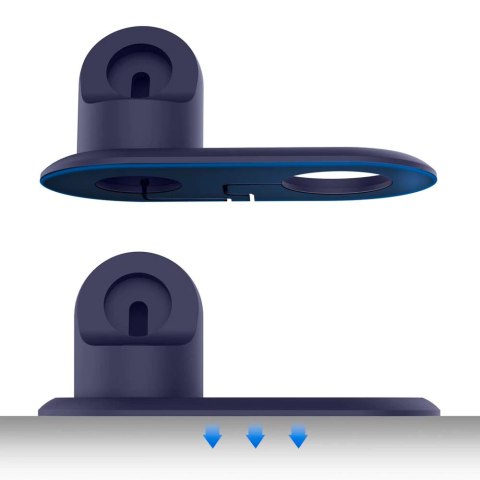 Uchwyt do ładowarki do MagSafe 2w1 Alogy stojak do Apple Watch/ iPhone 12 13 Granatowy