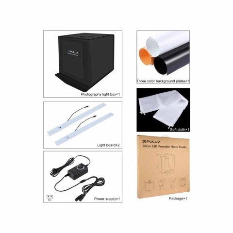 Namiot bezcieniowy 60cm LED Puluz 3380 lumenów