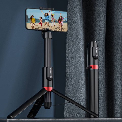 Selfie stick, statyw Bluetooth BlitzWolf BW-BS10 Plus do smartfonów (czarny)