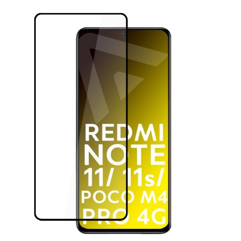Szkło 9H Alogy Full Glue do etui case friendly do Xiaomi Redmi Note 11 / 11s/ Poco M4 Pro 4G Czarne