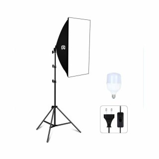 Zestaw studyjny Softbox LED Puluz 50x70cm, statyw, żarówka LED 1 szt PU5070EU