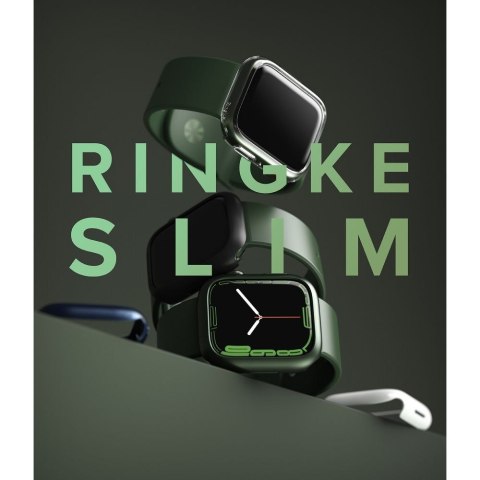 2x Nakładka Ringke Slim do Apple Watch 7 41mm Clear & Deep Green
