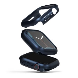 2x Nakładka ramka Ringke Slim pokrowiec do Apple Watch 7 41mm Clear & Metallic Blue