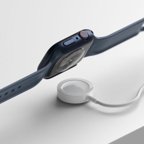 2x Nakładka ramka Ringke Slim pokrowiec do Apple Watch 7 41mm Clear & Metallic Blue