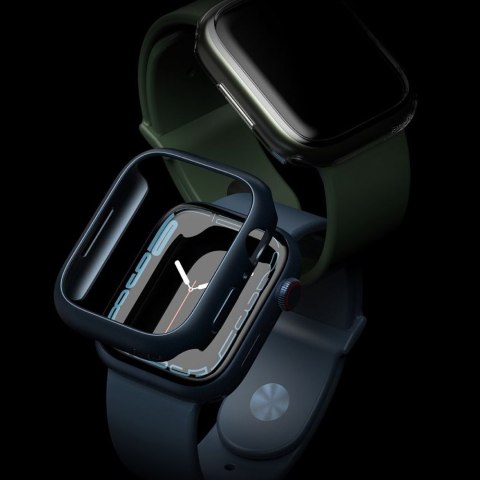 2x Nakładka ramka Ringke Slim pokrowiec do Apple Watch 7 41mm Clear & Metallic Blue