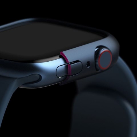 2x Nakładka ramka Ringke Slim pokrowiec do Apple Watch 7 41mm Clear & Metallic Blue