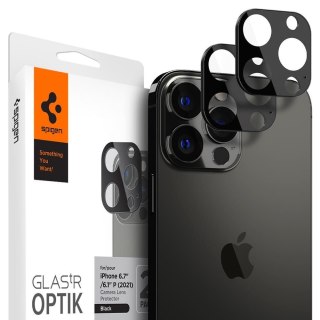 2x Szkło na aparat kamerę Spigen Optik.TR do iPhone 13 Pro/ 13 Pro Max Black