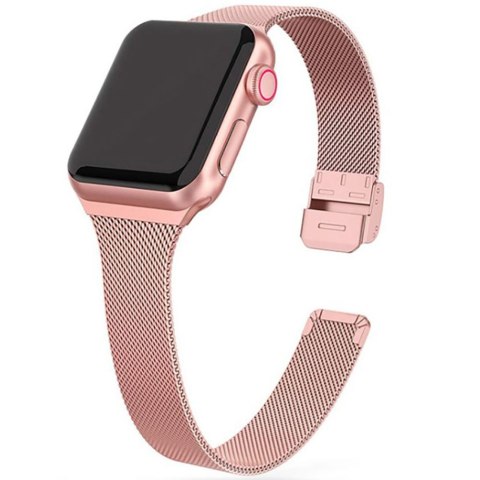 Bransoleta pasek Thin Milanese do Apple Watch 4/5/6/7/8/SE 38/40/41mm Rose Gold