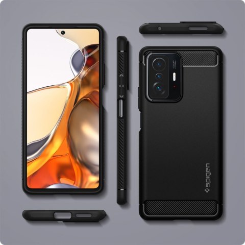Etui pokrowiec futerał Spigen Rugged Armor do Xiaomi 11T 5G/ 11T Pro 5G Matte Black