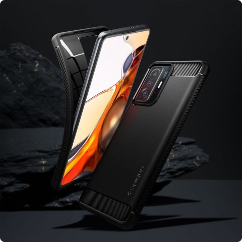 Etui pokrowiec futerał Spigen Rugged Armor do Xiaomi 11T 5G/ 11T Pro 5G Matte Black