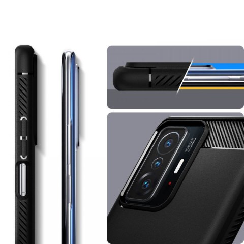 Etui pokrowiec futerał Spigen Rugged Armor do Xiaomi 11T 5G/ 11T Pro 5G Matte Black