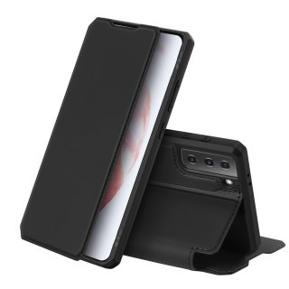 Etui ochronne z klapką Dux Ducis Skin X skórzane do Galaxy S21 5G Czarne