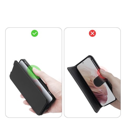 Etui ochronne z klapką Dux Ducis Skin X skórzane do Galaxy S21 5G Czarne