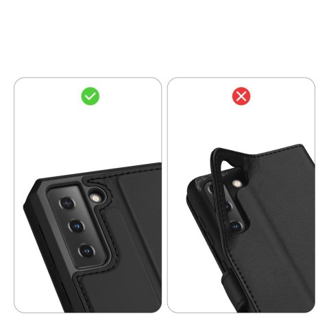 Etui ochronne z klapką Dux Ducis Skin X skórzane do Galaxy S21 5G Czarne