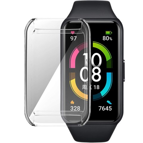 Etui silikonowe nakładka z folią ochronną Alogy do Huawei/ Honor Band 6 Przezroczyste
