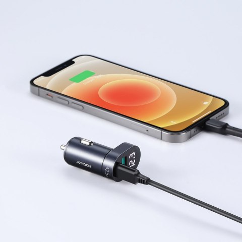Ładowarka samochodowa Joyroom C-A17 USB + USB-C 42.5W QC PD AFC SCP Dark Blue
