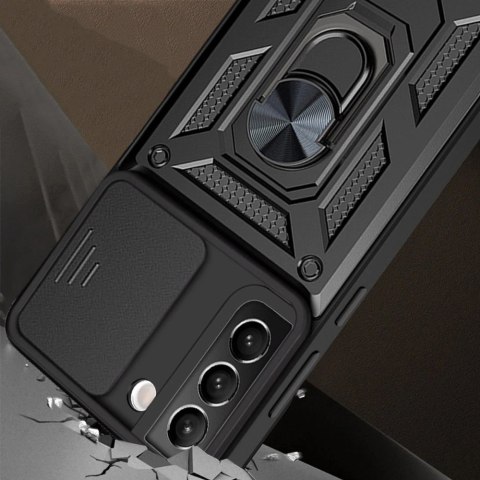 Pancerne etui z osłoną aparatu Alogy Camshield Stand Ring do Samsung Galaxy S22 Plus czarne