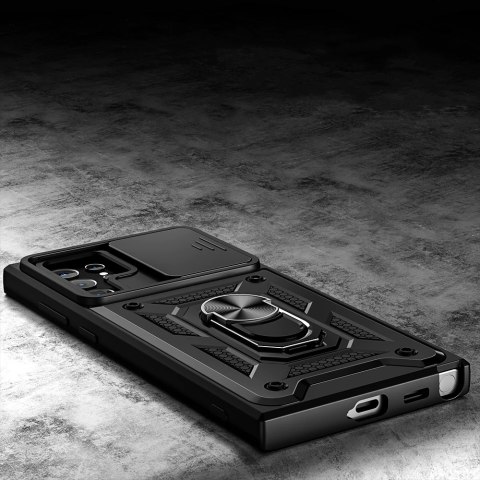 Pancerne etui z osłoną aparatu Alogy Camshield Stand Ring do Samsung Galaxy S22 Ultra czarne