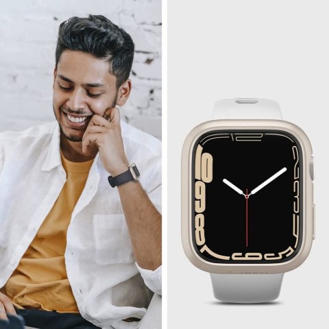 Etui ramka do smartwatcha Spigen Thin Fit do Apple Watch 7 41mm Starlight