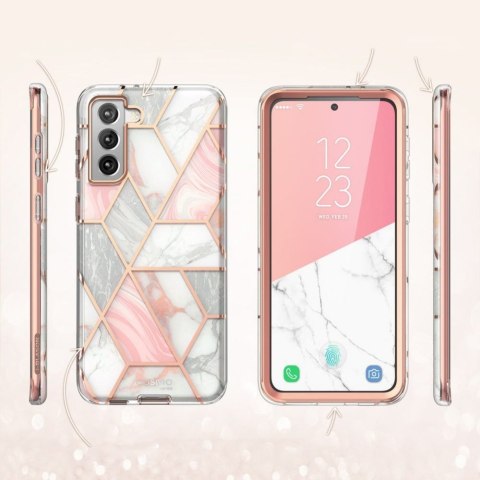 Etui z osłoną na ekran Supcase Cosmo do Samsung Galaxy S21 FE Marble Pink
