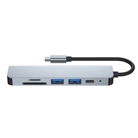 Hub Adapter USB V4-HUB 6w1 USB-C Grey
