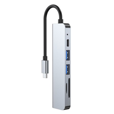 Hub Adapter USB V4-HUB 6w1 USB-C Grey